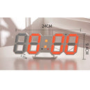 6609 3D Stereo LED Alarm Clock Living Room 3D Wall Clock, Colour: Pink