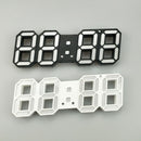 6609 3D Stereo LED Alarm Clock Living Room 3D Wall Clock, Colour: Black Frame Pink Light