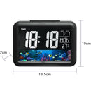 Color Screen Children Electronic Alarm Clock LCD Bedside Alarm Clock(Black Shell Turtle)