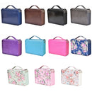 200 Hole Art Painting Pen Storage Bag Large-Capacity Crocodile Pattern PU Pencil Bag(Khaki Rose)