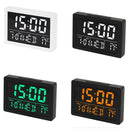 Large Screen LED Clock Bedside Multifunctional Electronic Alarm Clock(Black Shell Orange Light)