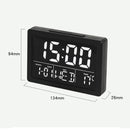 Large Screen LED Clock Bedside Multifunctional Electronic Alarm Clock(Black Shell Orange Light)