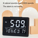 Large Screen LED Clock Bedside Multifunctional Electronic Alarm Clock(White Shell White Light)