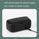 Mirror Bedside Alarm Clock Battery Plug-In Dual-Purpose LED Clock, Colour: Arc-shaped Black Shell (Black Surface White Light)