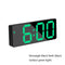 Mirror Bedside Alarm Clock Battery Plug-In Dual-Purpose LED Clock, Colour: Rectangle Black Shell (Black Surface green light)