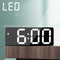 Mirror Bedside Alarm Clock Battery Plug-In Dual-Purpose LED Clock, Colour: Rectangle Black Shell (Black Surface green light)