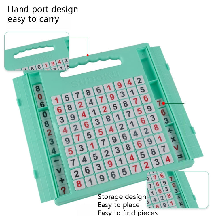 Children Game Chess Portable Storage Box Parent-Child Interaction Decompression Puzzle Board Game Toy(Green)