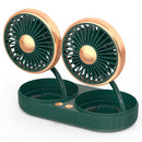 F303 Car USB Fan 12/24V Car Shake Head Fan(Double Head Gold)