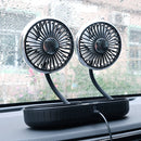 F303 Car USB Fan 12/24V Car Shake Head Fan(Double Head Silver)