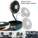F303 Car USB Fan 12/24V Car Shake Head Fan(Double Head Silver)