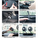 F303 Car USB Fan 12/24V Car Shake Head Fan(Double Head Gold)
