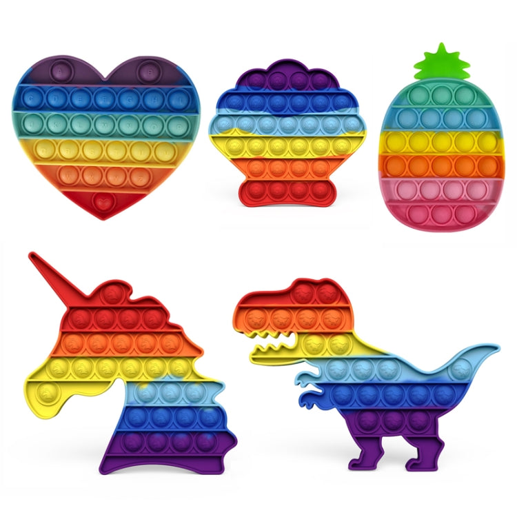 5 PCS Children Math Logic Educational Toys Silicone Pressing Parent-Child Game, Style: Unicorn (Rainbow)