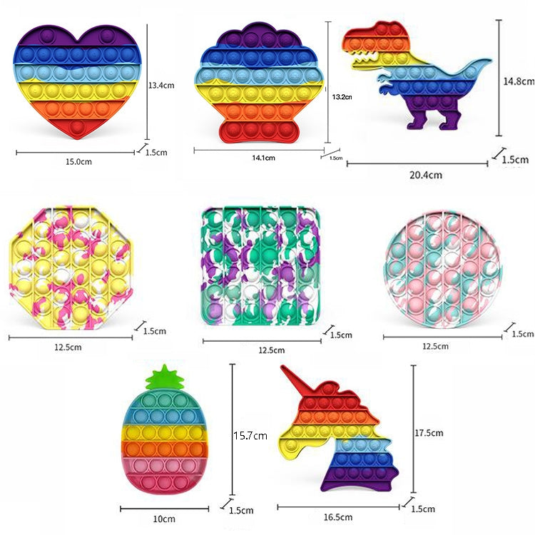 5 PCS Children Math Logic Educational Toys Silicone Pressing Parent-Child Game, Style: Unicorn (Rainbow)