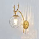 LED Glass Wall Bedroom Bedside Lamp Living Room Study Staircase Wall Lamp, Power source: Without Light Bulb(6107 Golden Water Grain Light)