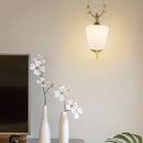 LED Glass Wall Bedroom Bedside Lamp Living Room Study Staircase Wall Lamp, Power source: Without Light Bulb(6107 Golden Water Grain Light)