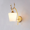 LED Glass Wall Bedroom Bedside Lamp Living Room Study Staircase Wall Lamp, Power source: 12W Warm Light(3030 Golden Milk White)