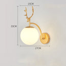 LED Glass Wall Bedroom Bedside Lamp Living Room Study Staircase Wall Lamp, Power source: 12W Warm Light(6104 Golden Milk White)