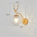 LED Glass Wall Bedroom Bedside Lamp Living Room Study Staircase Wall Lamp, Power source: 12W Warm Light(6104 Golden Water Grain Light)