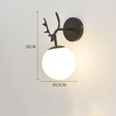 LED Glass Wall Bedroom Bedside Lamp Living Room Study Staircase Wall Lamp, Power source: 12W Warm Light(6106 Black Milk White)