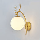 LED Glass Wall Bedroom Bedside Lamp Living Room Study Staircase Wall Lamp, Power source: 12W Warm Light(6107 Golden Milk White)