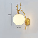 LED Glass Wall Bedroom Bedside Lamp Living Room Study Staircase Wall Lamp, Power source: 12W Warm Light(6107 Golden Milk White)