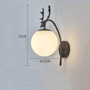 LED Glass Wall Bedroom Bedside Lamp Living Room Study Staircase Wall Lamp, Power source: 12W Warm Light(6107 Black Milk White)