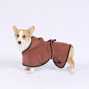 Dog Water Absorbing Towel Cat Bath Towel Bathrobes Pet Supplies S(Brown)