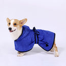 Dog Water Absorbing Towel Cat Bath Towel Bathrobes Pet Supplies M(Blue)