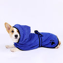 Dog Water Absorbing Towel Cat Bath Towel Bathrobes Pet Supplies M(Blue)