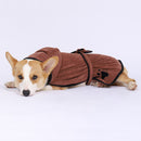 Dog Water Absorbing Towel Cat Bath Towel Bathrobes Pet Supplies M(Brown)