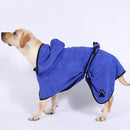 Dog Water Absorbing Towel Cat Bath Towel Bathrobes Pet Supplies L(Blue)