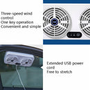 USB Interface Car Cooling Device Car Exhaust Air Circulation Exhaust Fan Car Changing Fan(White)