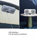 USB Interface Car Cooling Device Car Exhaust Air Circulation Exhaust Fan Car Changing Fan(White)