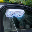 USB Interface Car Cooling Device Car Exhaust Air Circulation Exhaust Fan Car Changing Fan(White)