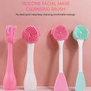 7 PCS Hand-Held Silicone Cleansing Brush And Mask Brush Pink White Single Head