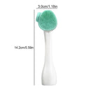 7 PCS Hand-Held Silicone Cleansing Brush And Mask Brush Green White Single Head