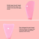 7 PCS Hand-Held Silicone Cleansing Brush And Mask Brush Pink Double-head Fish Tail