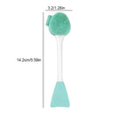 7 PCS Hand-Held Silicone Cleansing Brush And Mask Brush Green White Double-head Fish Tail