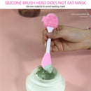 7 PCS Hand-Held Silicone Cleansing Brush And Mask Brush Pink Double-head Knife