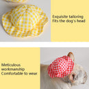 2 PCS Dog Hat Summer Cool Photo Decoration Pet Cat Sun Hat, Size: S(Yellow Grid)