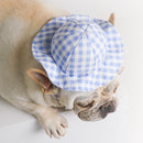 2 PCS Dog Hat Summer Cool Photo Decoration Pet Cat Sun Hat, Size: S(Yellow Grid)