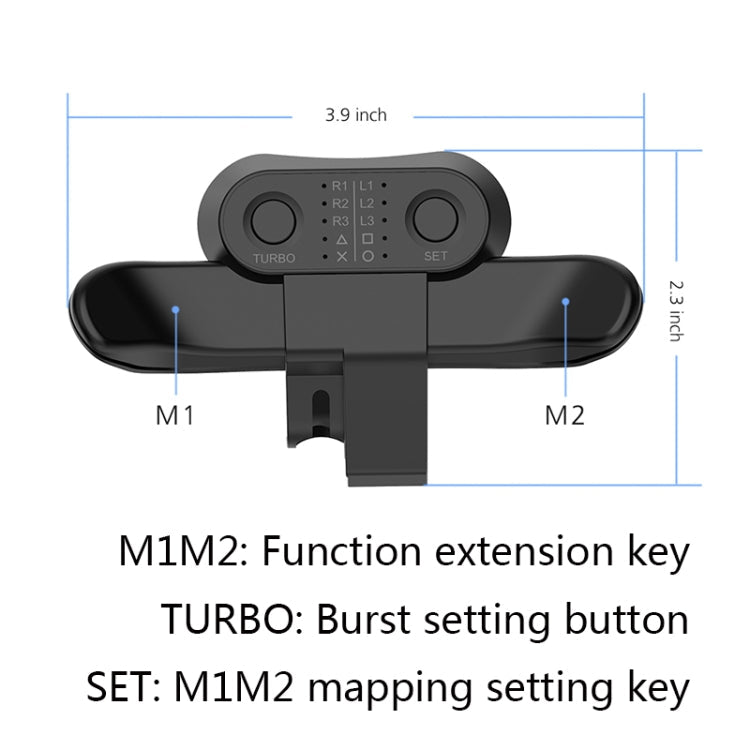 Back Key Extender Back Clip Key Custom Handle For PS4(Black)