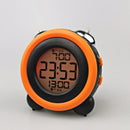 0705 Big Volume Simple Three-Dimensional LED Alarm Clock Mute Luminous Electronic Clock(Black Shell Orange)