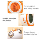 0705 Big Volume Simple Three-Dimensional LED Alarm Clock Mute Luminous Electronic Clock(Black Shell Blue)