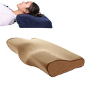 Butterfly Shape Memory Foam Snorked Pillow Slow Rebound Health Care Cervical Pillow, Dimensions: 50x30x10x6cm(Velvet Camel Color)