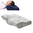 Butterfly Shape Memory Foam Snorked Pillow Slow Rebound Health Care Cervical Pillow, Dimensions: 50x30x10x6cm(Bamboo Fiber White)
