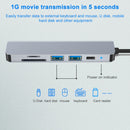 AD-033 6 In 1 USB-C / Type-C To 4K HDMI + SD / TF Card Slot + PD USB-C / Type-C Charging + 2 USB 3.0 Ports Multifunctional HUB Docking Station