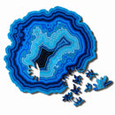 Allotype Agate Puzzle Difficult Wooden Jigsaw Puzzle Toy(Blue )