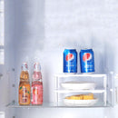Stackable Refrigerator Tiered Shelf Kitchen Compartment Dish Dtorage Rack(White)
