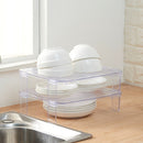 Stackable Refrigerator Tiered Shelf Kitchen Compartment Dish Dtorage Rack(Transparent)